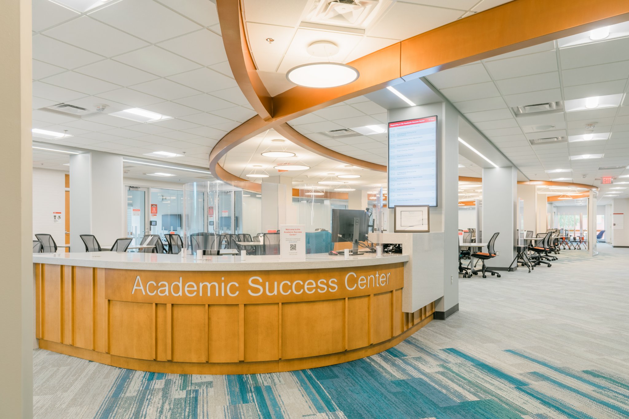 The front desk at the Academic Success Center